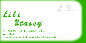 lili utassy business card